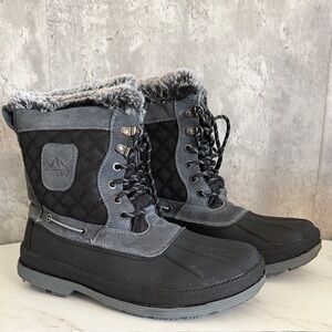 NORTIV 8 Felton Faux Fur Lined Winter Boots - Black & Gray sz 8.5 men’s
